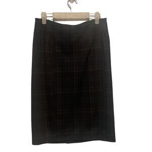 Liverpool Green and Black Plaid "Bia" Ponte Knit Pencil Skirt Size 10
